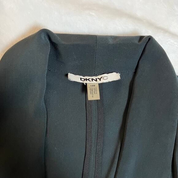 DKNYC Women's Open Front Lightweight Blazer Jacket Size 14W Office Career Preppy - Picture 4 of 9